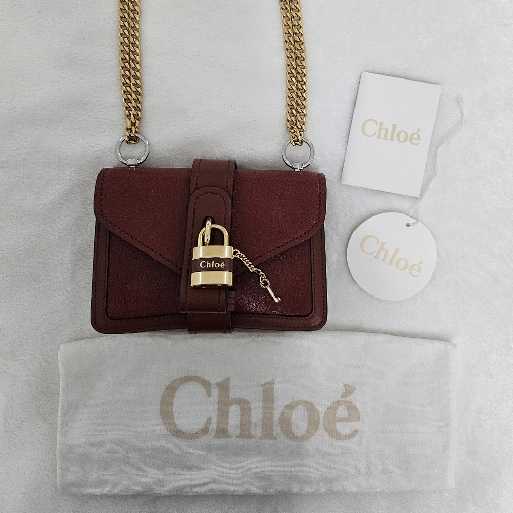 Chloé Aby Chain Shoulder Bag in Sepia Brown